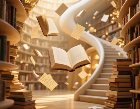 ومن تصنيفات المكتبة (القراءة والكتابة الإبداعية) .. أو: حياة بين الكتب! هذه ليست مكتبة تقول: "هنا كتب" .. بل مكتبة تقول: "هنا من عشقوا القراءة .. فمروا وتركوا أثرهم"