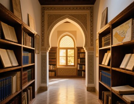 ومن تصنيفات المكتبة (تاريخ الأندلس) .. أو: حين كانت الأندلس وثمة نور عربي غرباً! هذه ليست مكتبة تقول: "هنا الأندلس" .. بل تقول: "هنا ما تبقّى من نورها"