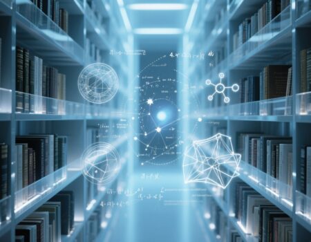 ومن تصنيفات المكتبة (العلم) .. أو: نظام الدهشة! هذه المكتبة لا تقول: "اعرف" .. بل تقول: "اختبر .. ثم أعد السؤال"