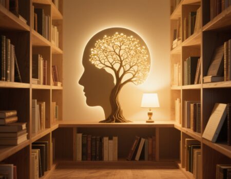 ومن تصنيفات المكتبة (الفكر والحياة) .. أو: أثر الفكرة! هذه المكتبة لا تقول: "فكّر" .. بل تقول: "عِشْ .. ثم فكّر من جديد"